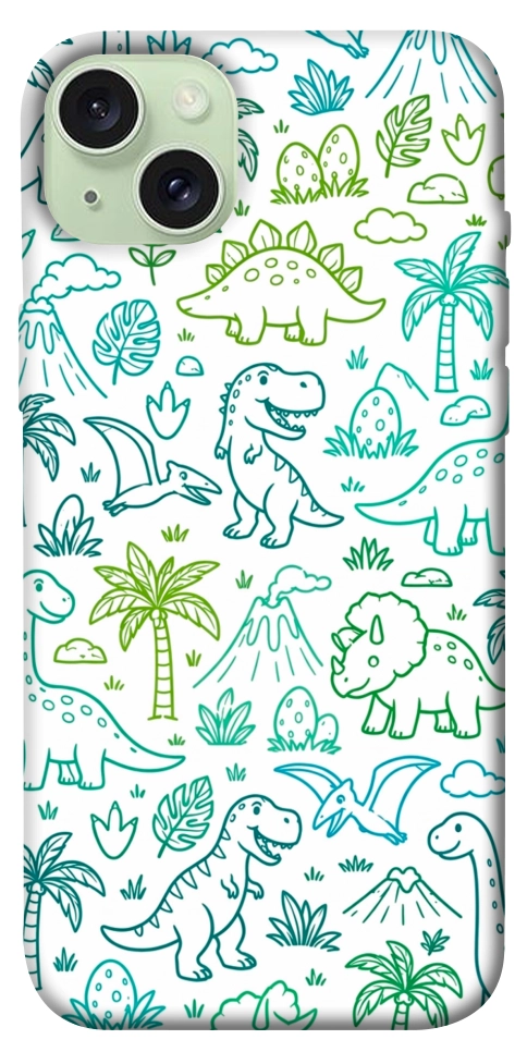 Чехол Dino pattern для iPhone 15 Plus