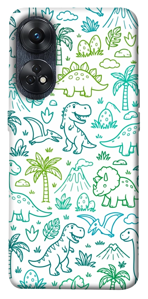 Чехол Dino pattern для Oppo Reno 8 T 4G