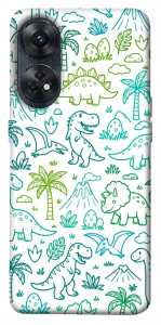 Чехол Dino pattern для Oppo Reno 8 T 4G