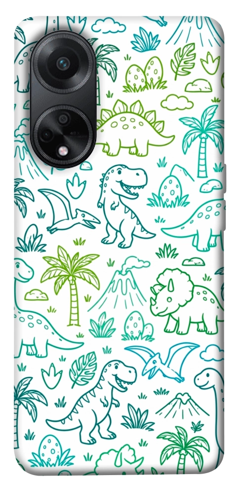 Чехол Dino pattern для Oppo A58 4G