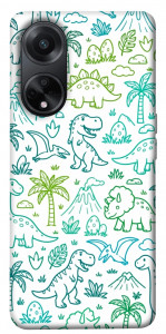 Чехол Dino pattern для Oppo A58 4G