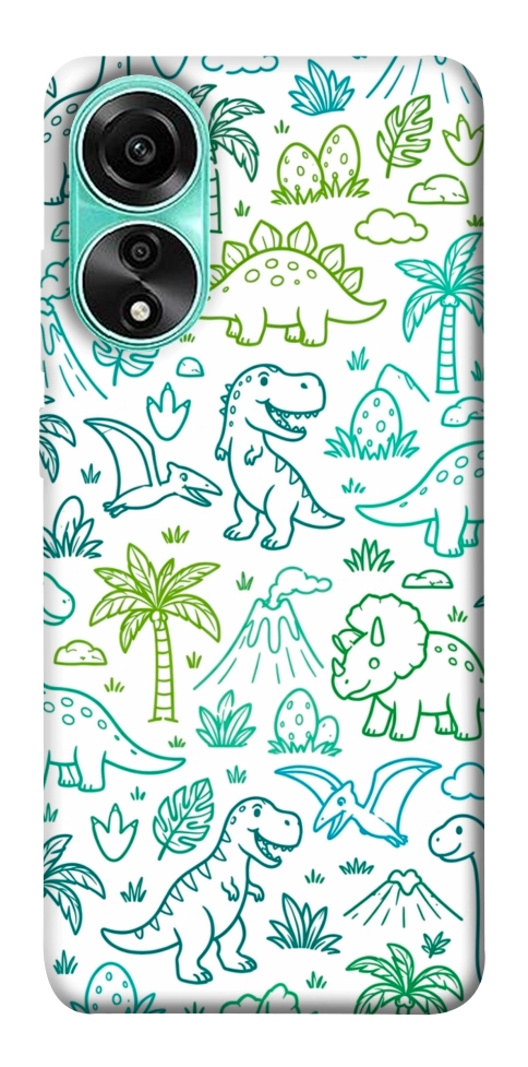 Чехол Dino pattern для Oppo A78 4G