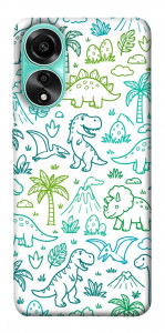 Чехол Dino pattern для Oppo A78 4G