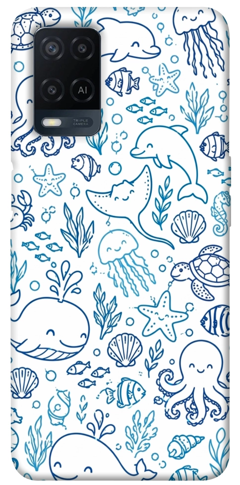 Чехол Sea pattern для Oppo A54 4G