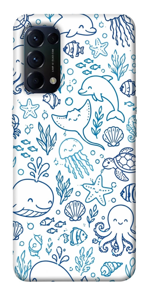 Чехол Sea pattern для Oppo Reno 5 4G
