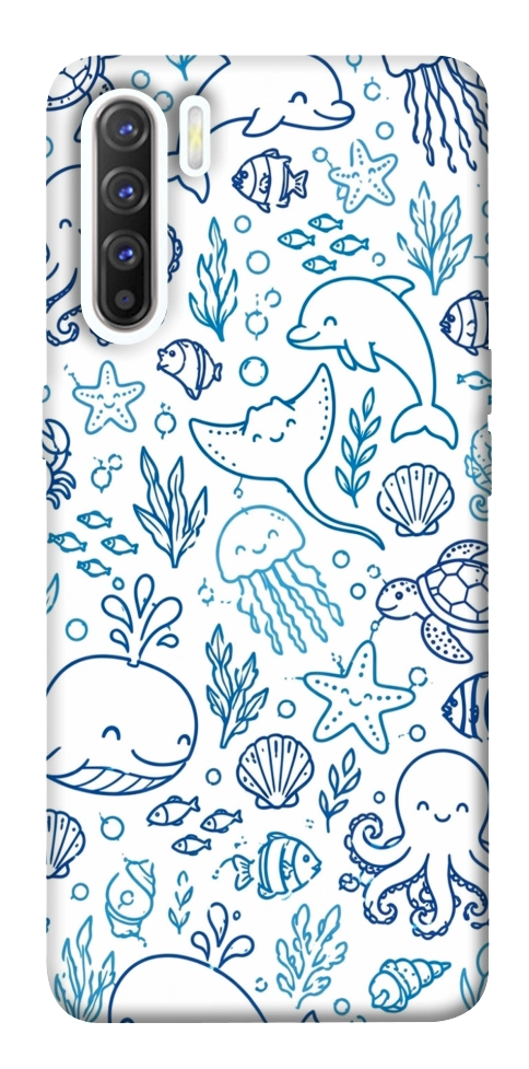 Чехол Sea pattern для Oppo Reno 3