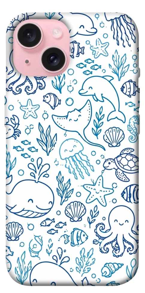 Чехол Sea pattern для iPhone 15