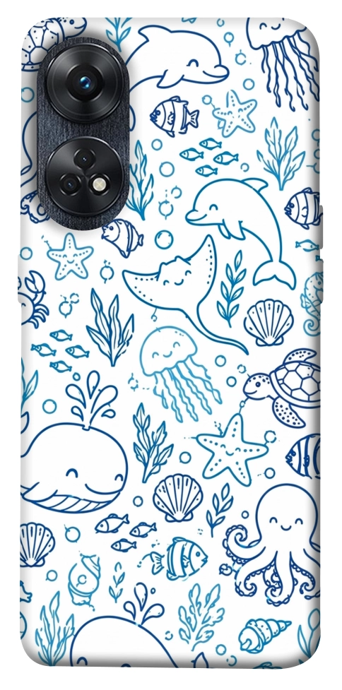 Чехол Sea pattern для Oppo Reno 8 T 4G