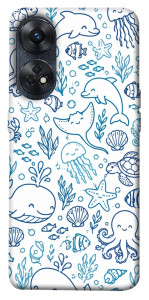 Чехол Sea pattern для Oppo Reno 8 T 4G