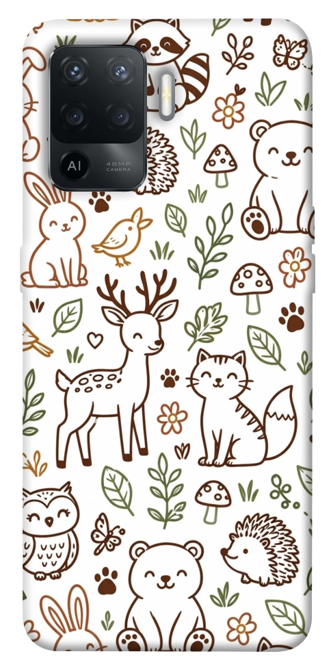 Чехол Wildlife pattern для Oppo Reno 5 Lite