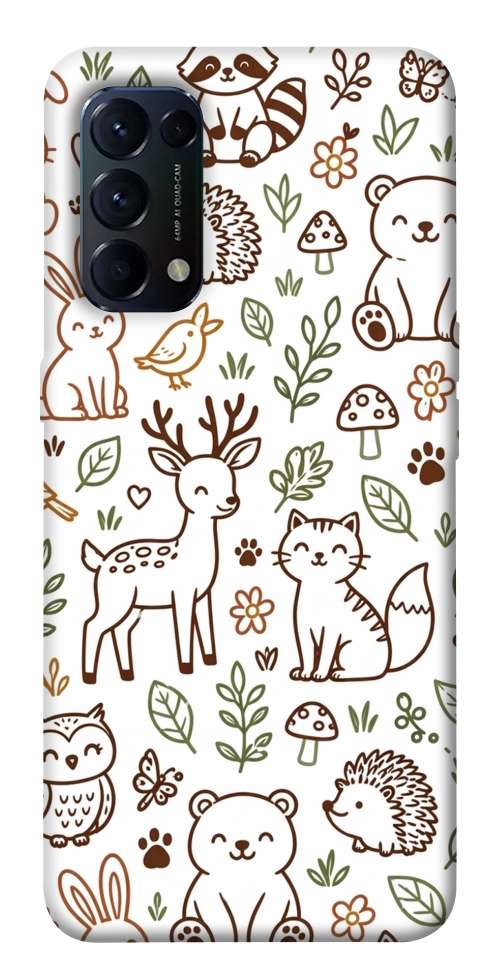 Чехол Wildlife pattern для Oppo Reno 5 4G