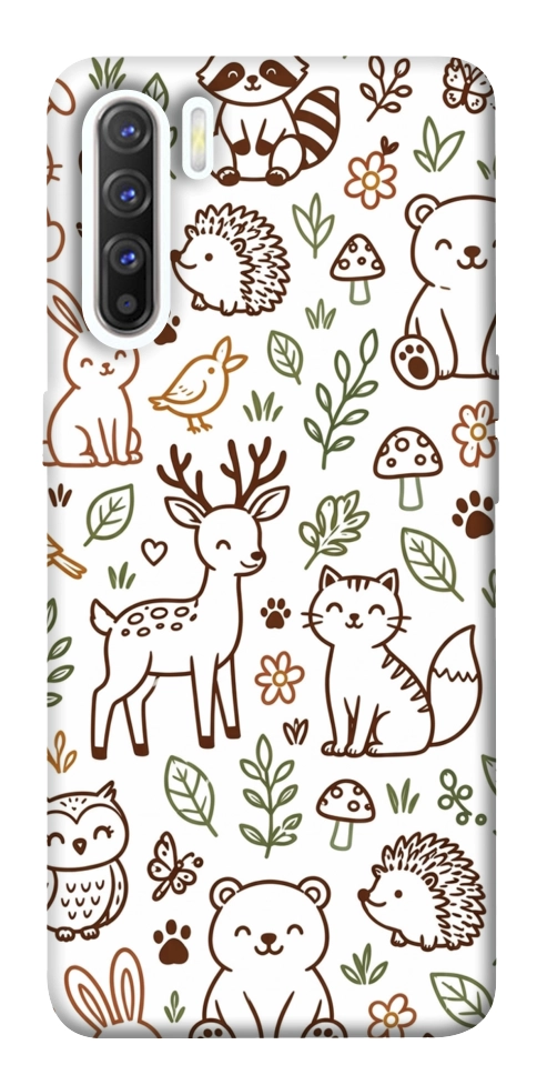 Чехол Wildlife pattern для Oppo Reno 3