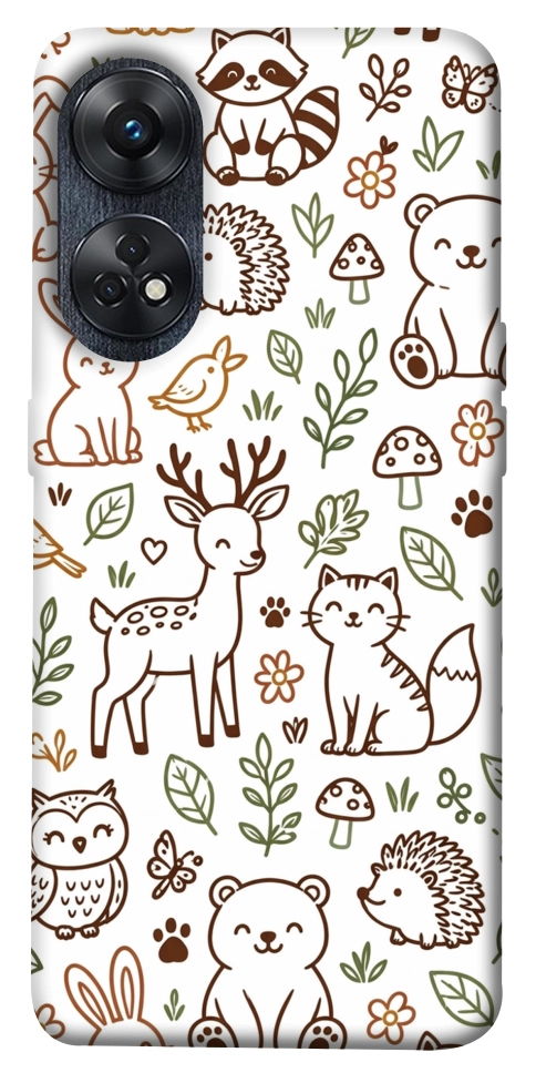Чехол Wildlife pattern для Oppo Reno 8 T 4G