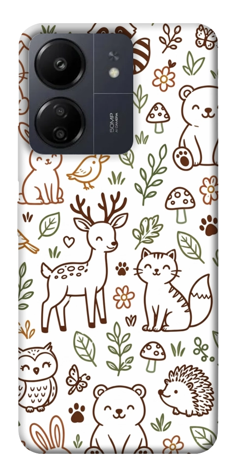Чехол Wildlife pattern для Xiaomi Redmi 13C