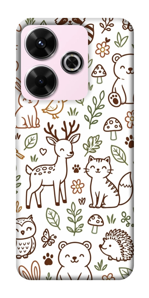 Чехол Wildlife pattern для Xiaomi Redmi 13 4G