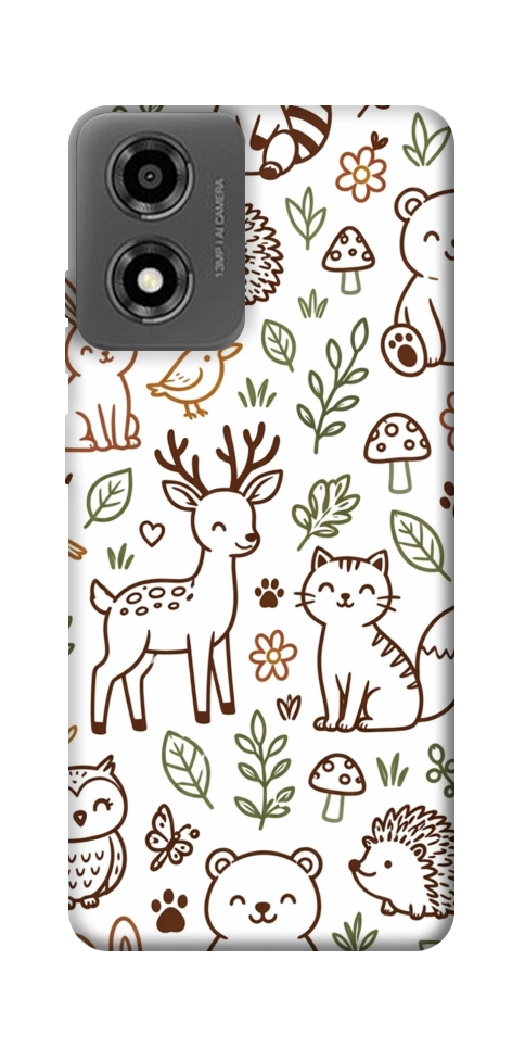 Чехол Wildlife pattern для Motorola Moto E14