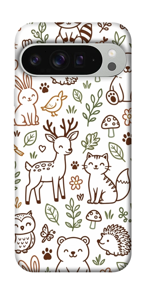 Чехол Wildlife pattern для Google Pixel 9 Pro XL
