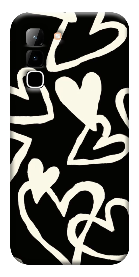Чохол Black and white hearts для Infinix Hot 70