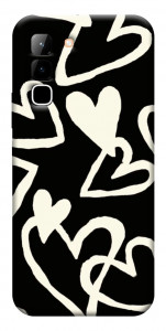 Чохол Black and white hearts для Infinix Hot 70