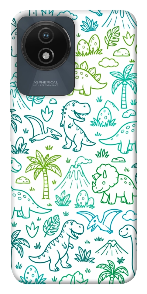Чехол Dino pattern для Vivo Y02