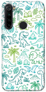 Чехол Dino pattern для Xiaomi Redmi Note 8 2021