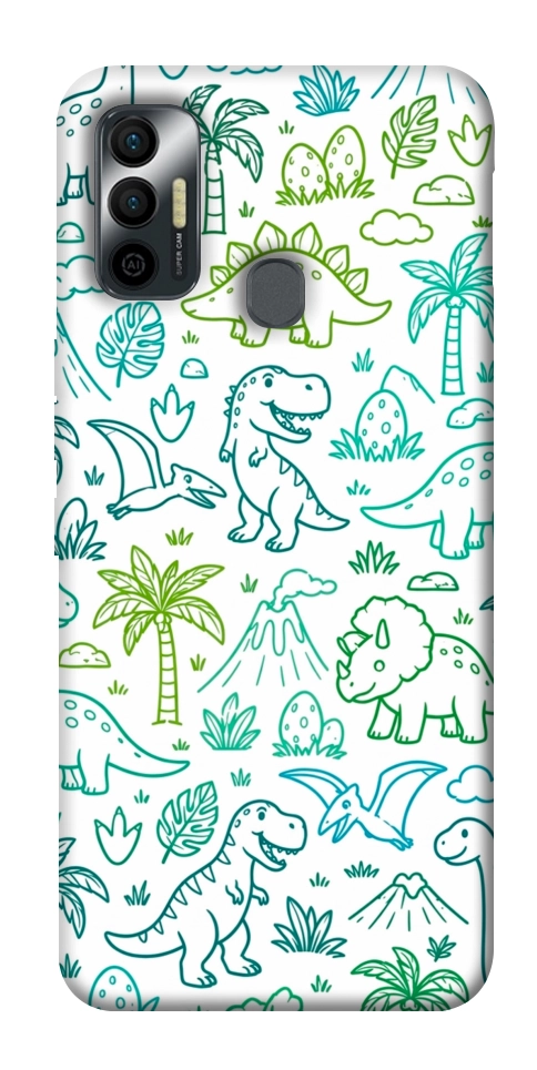 Чехол Dino pattern для TECNO Spark 7
