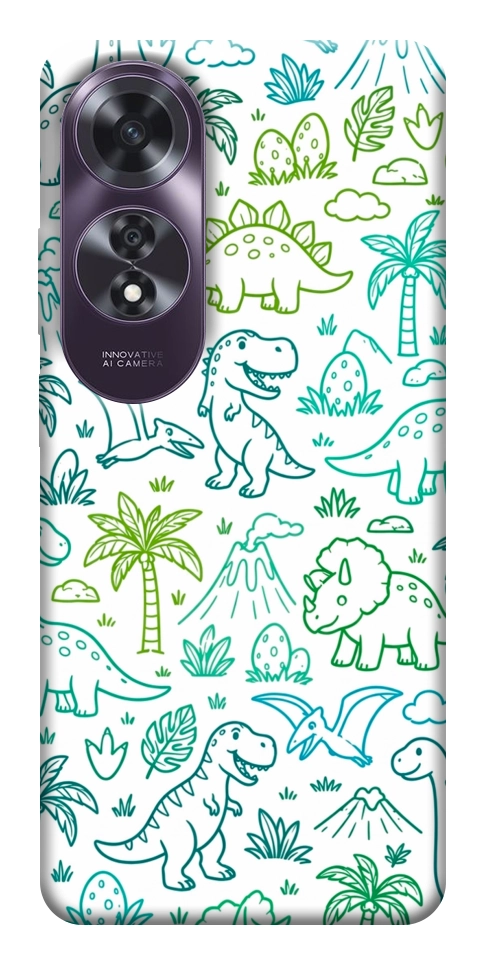 Чехол Dino pattern для Oppo A60 4G