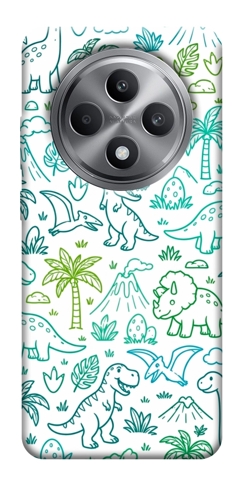 Чехол Dino pattern для Oppo Reno 12 F 4G