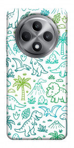 Чехол Dino pattern для Oppo Reno 12 F 4G