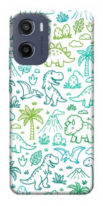 Чехол Dino pattern для Motorola Moto E15