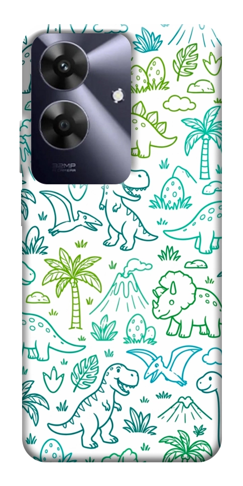 Чехол Dino pattern для Realme Note 60