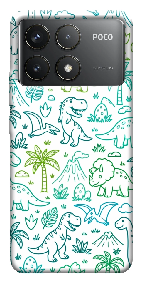 Чехол Dino pattern для Xiaomi Poco F6 Pro