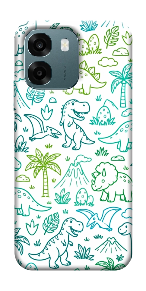 Чехол Dino pattern для Oppo A6