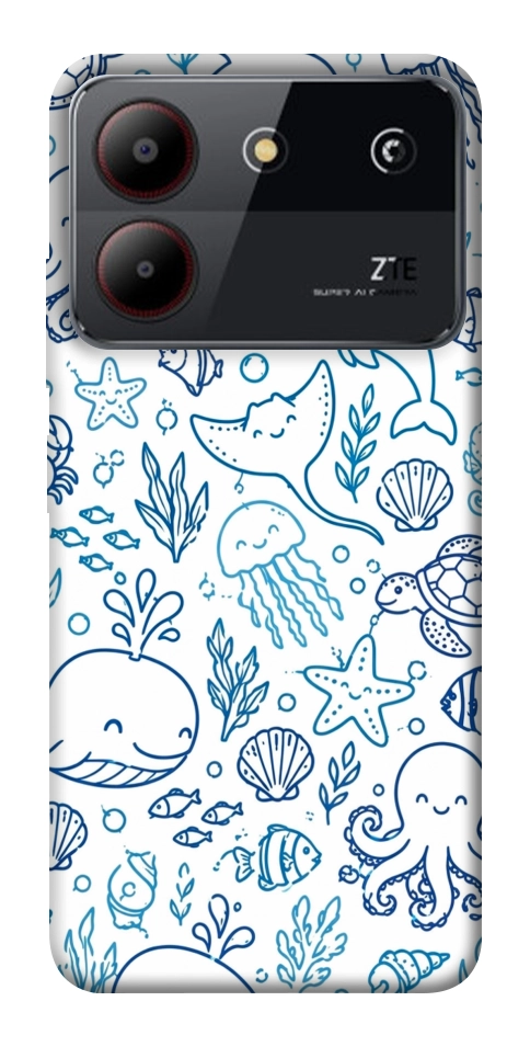 Чехол Sea pattern для ZTE Blade A54 4G
