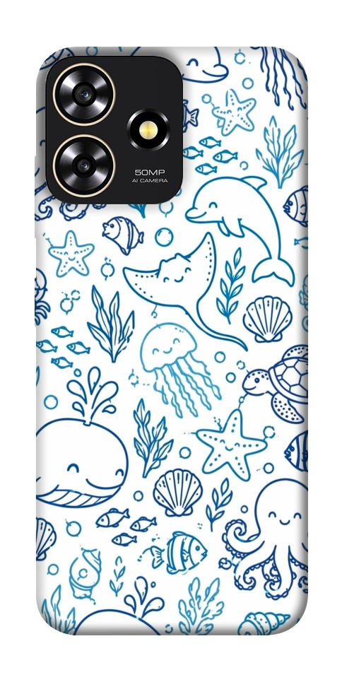 Чехол Sea pattern для ZTE Blade A73 4G