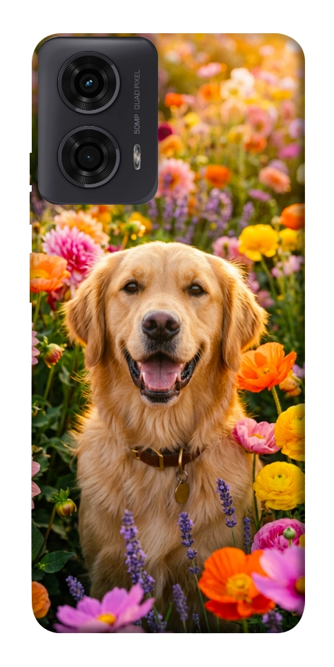 Чехол Flowery labrador для Motorola Moto G04