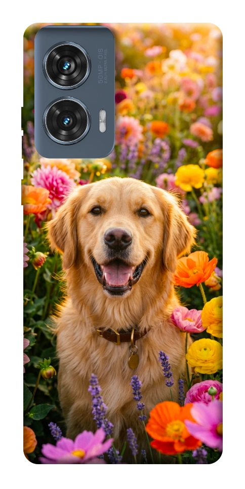 Чехол Flowery labrador для Motorola Edge 50 Fusion