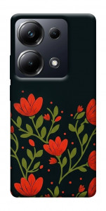 Чехол Червоний цвіт для Xiaomi Poco M6