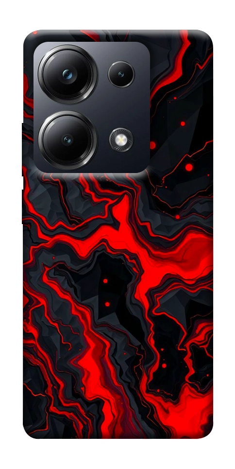 Чехол Black red marble для Xiaomi Poco M6