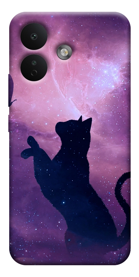 Чехол Кот и бабочка для Xiaomi Redmi Note 17 Pro