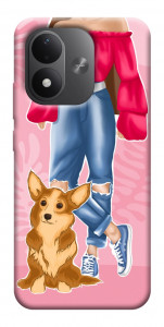 Чохол Girl and corgi для Xiaomi Redmi Note 17