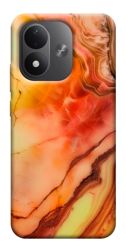 Чохол Червоний корал мармур для Xiaomi Redmi Note 17