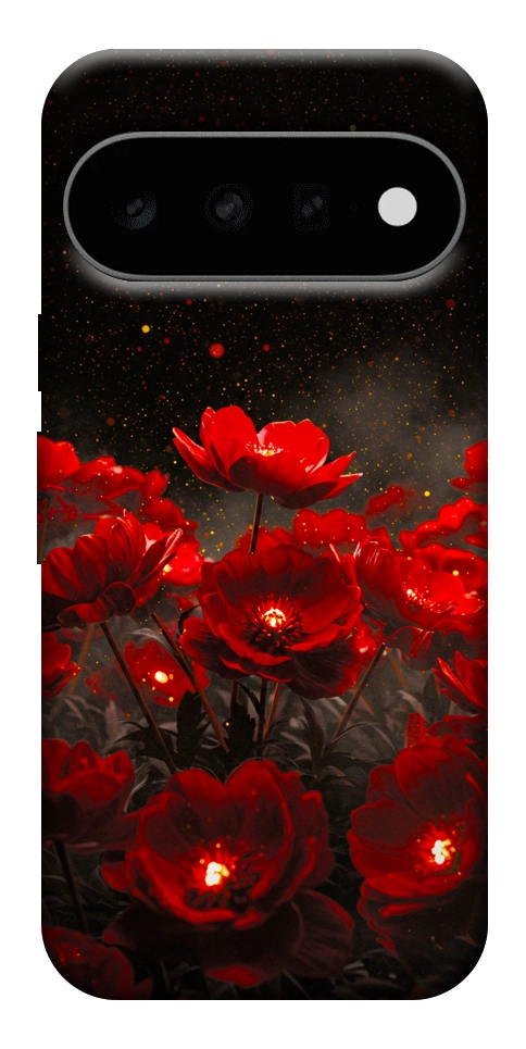 Чехол Burning flowers для Google Pixel 11