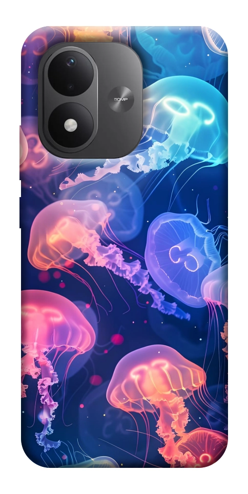 Чехол Neon jellyfishes для Xiaomi Redmi Note 17