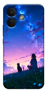 Чехол Space girl and cat для Xiaomi Redmi Note 17 Pro