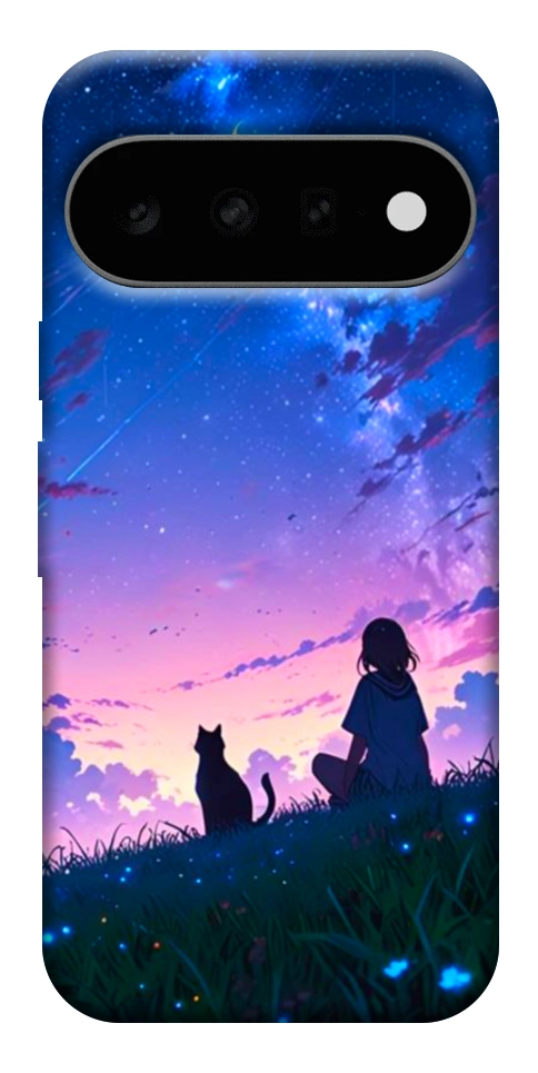 Чохол Space girl and cat для Google Pixel 11 Pro