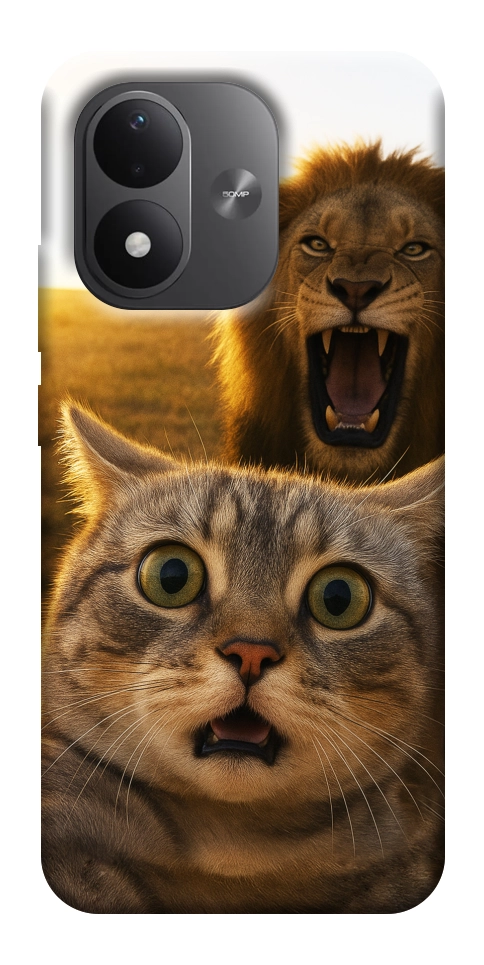 Чехол Shocked cat and lion для Xiaomi Redmi Note 17