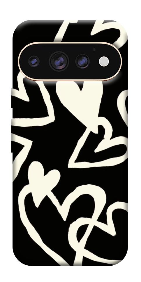 Чехол Black and white hearts для Google Pixel 11 Pro XL