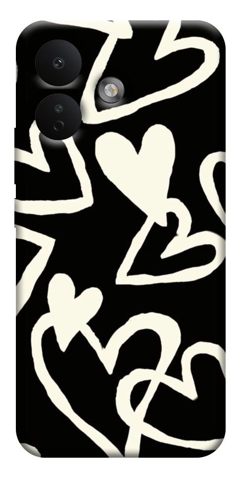 Чехол Black and white hearts для Xiaomi Redmi Note 17 Pro