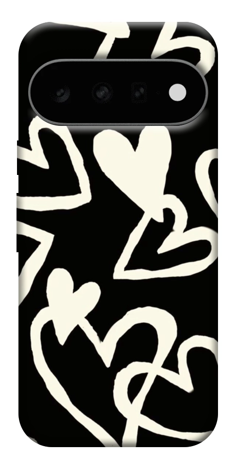 Чехол Black and white hearts для Google Pixel 11